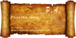 Pszotka Anna névjegykártya