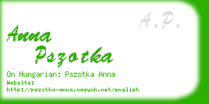anna pszotka business card